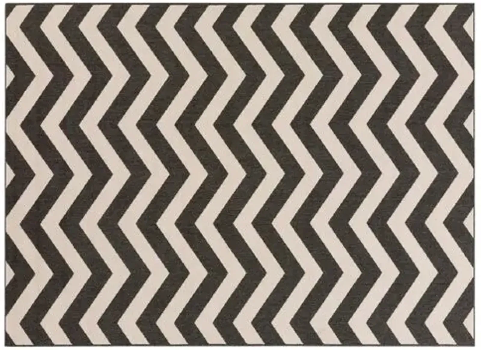 Chevron Outdoor Rug - Green - Brown - Brown