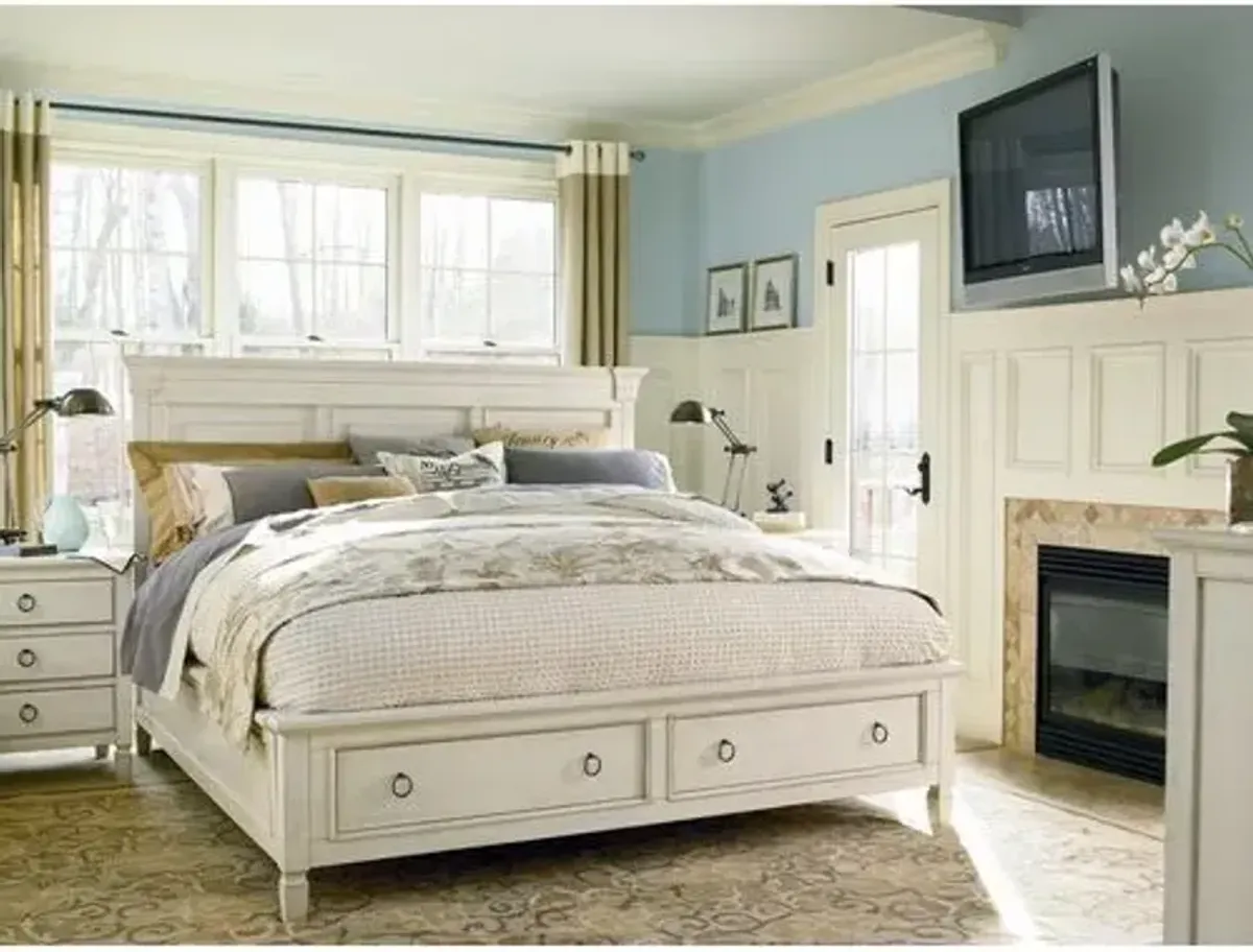 Summer Hill Storage Bed - Cream - Ivory