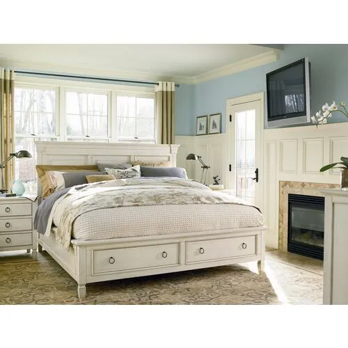 Summer Hill Storage Bed - Cream - Ivory