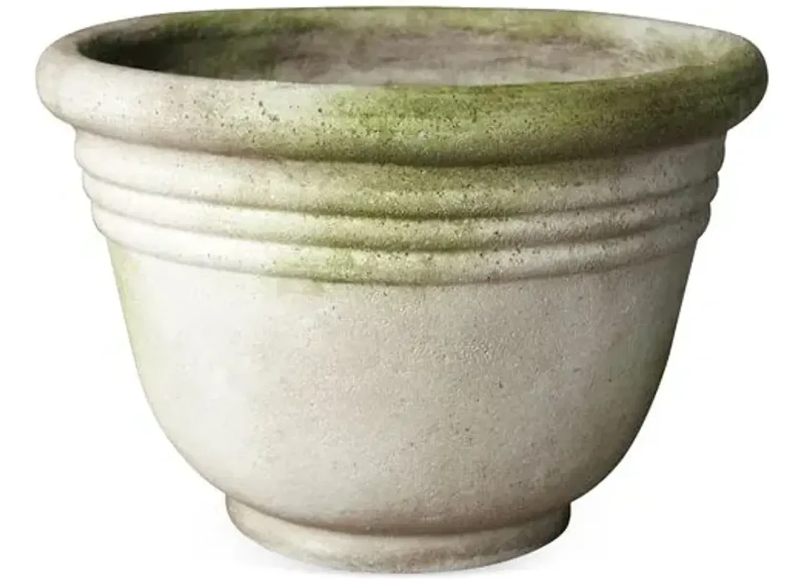 13" Ring Outdoor Pot - White Moss - Beige