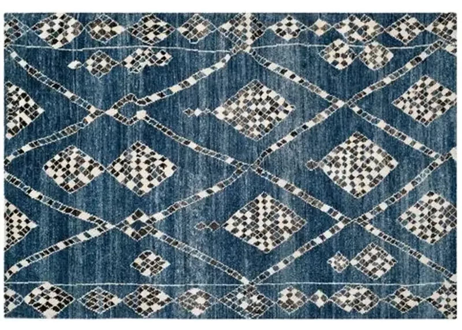 Maury Hand-Knotted Rug - Blue/Black - Blue