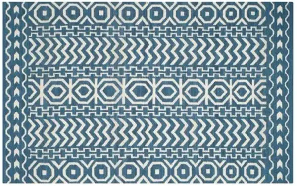 Adella Flat-Weave Rug - Blue - Blue