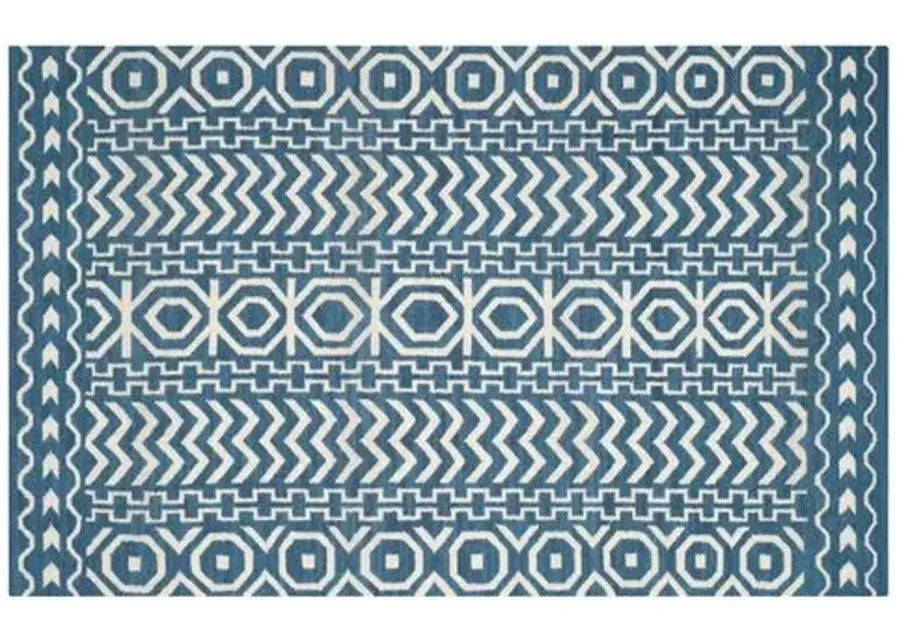 Adella Flat-Weave Rug - Blue - Blue