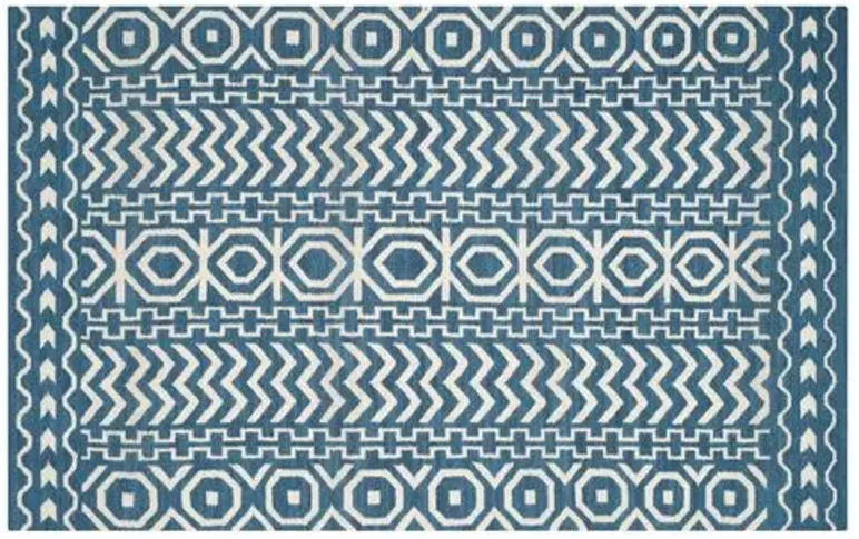 Adella Flat-Weave Rug - Blue - Blue