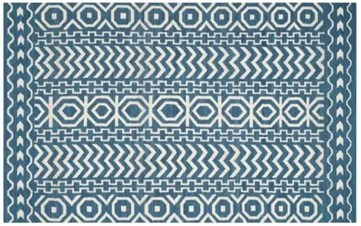 Adella Flat-Weave Rug - Blue - Blue