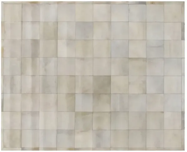 Stitched Blocks Hide - Ivory - Exquisite Rugs - Ivory - 8'x11'