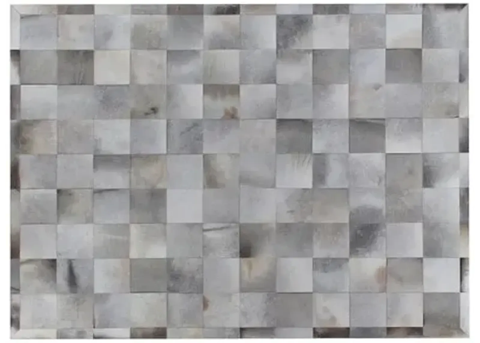 Stitched Blocks Hide - Silver - Exquisite Rugs - Gray - Gray - 13'6"x17'6"