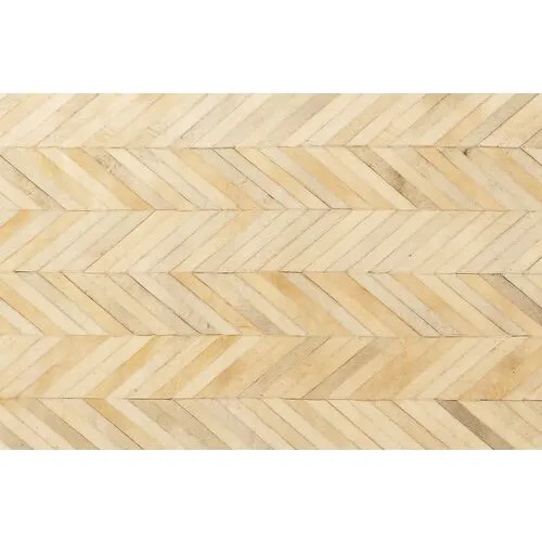 Stitched Herringbone Hide Rug - Ivory - Exquisite Rugs - Handcrafted - Ivory