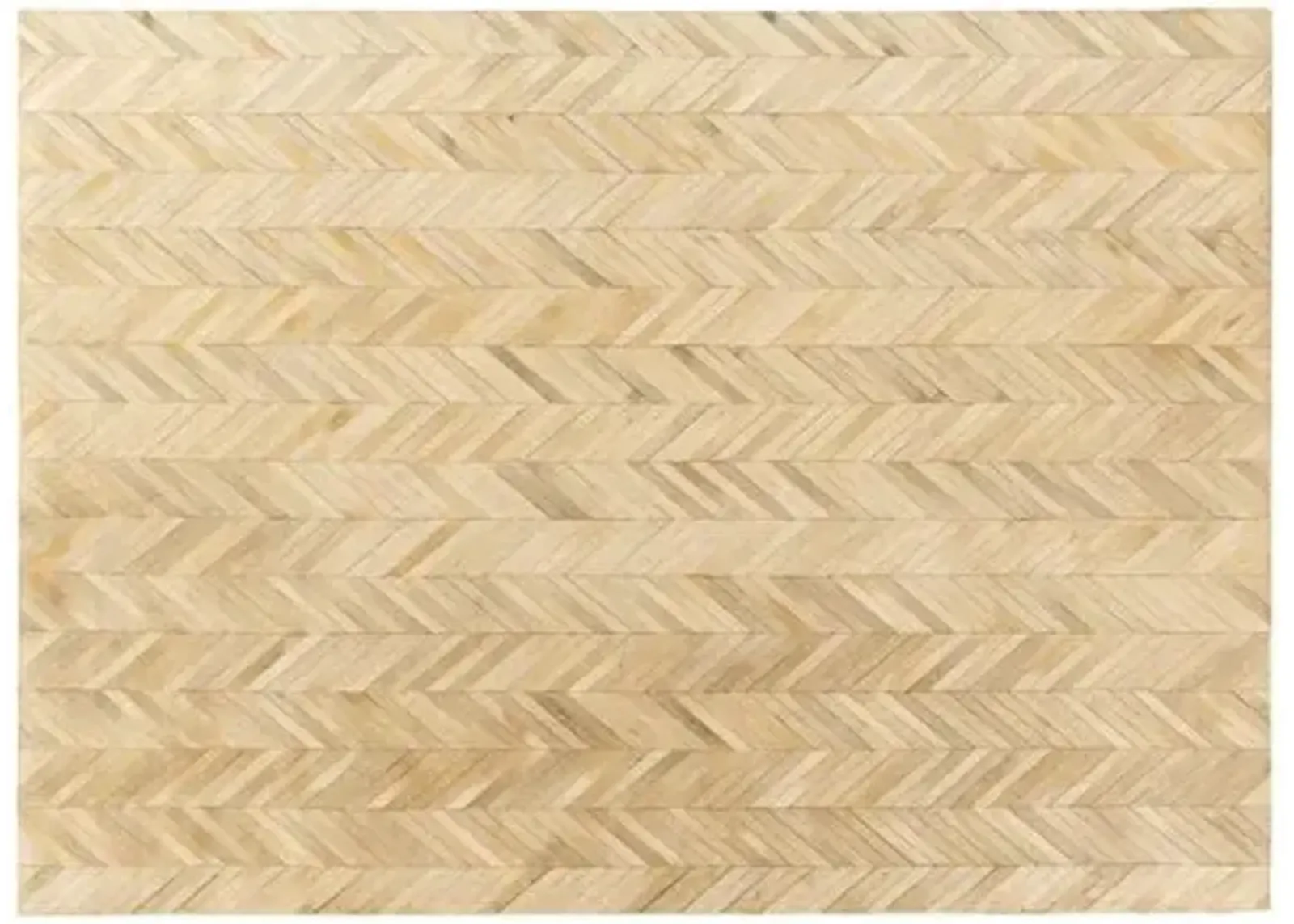 Stitched Herringbone Hide Rug - Ivory - Exquisite Rugs - Handcrafted - Ivory