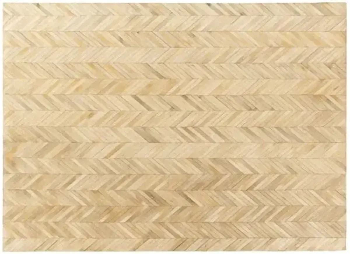 Stitched Herringbone Hide Rug - Ivory - Exquisite Rugs - Handcrafted - Ivory