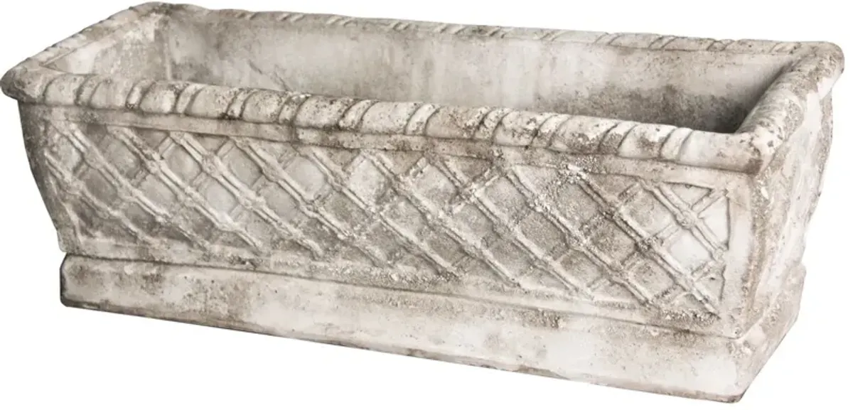 24" Weave Planter, Cathedral White