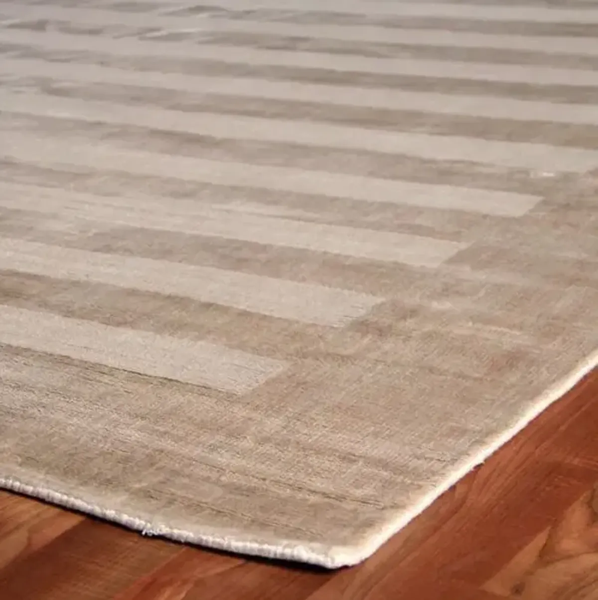 Wide Stripe hand-loomed Rug - Light Beige - Exquisite Rugs - Handcrafted - Beige