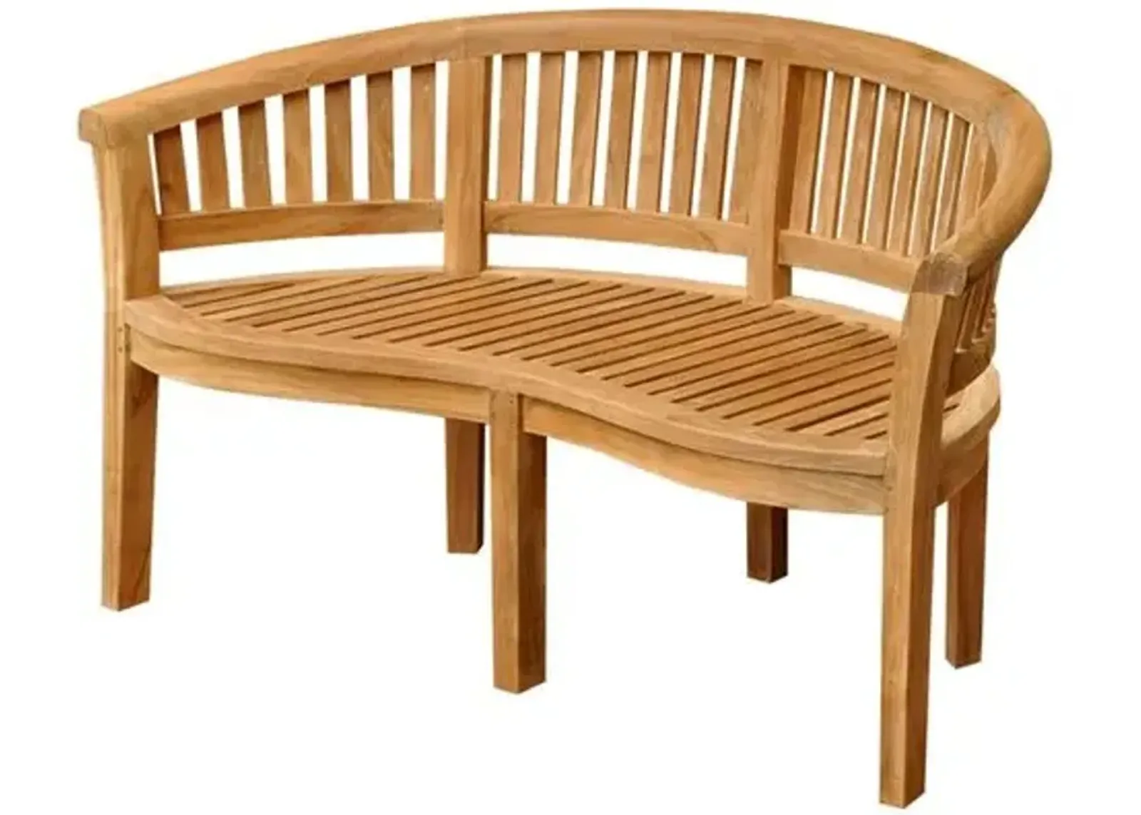 Curve 64" Outdoor Garden Bench - Teak - Beige