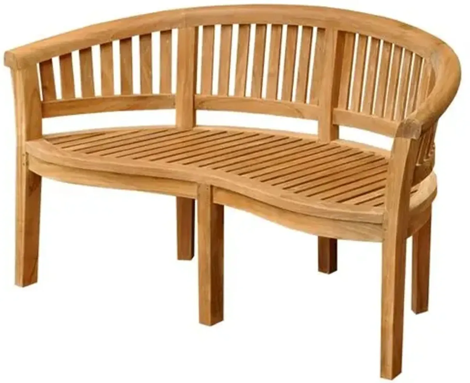 Curve 64" Outdoor Garden Bench - Teak - Beige