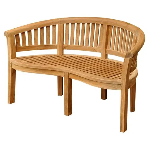 Curve 64" Outdoor Garden Bench - Teak - Beige