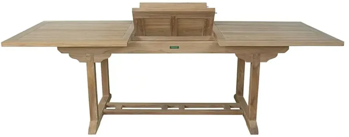Bahama Outdoor Teak Extension Dining Table, Natural