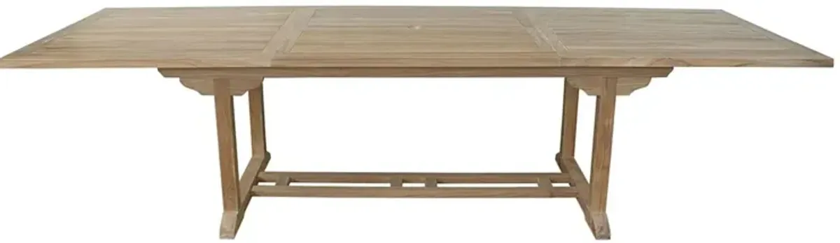 Bahama Outdoor Teak Extension Dining Table, Natural