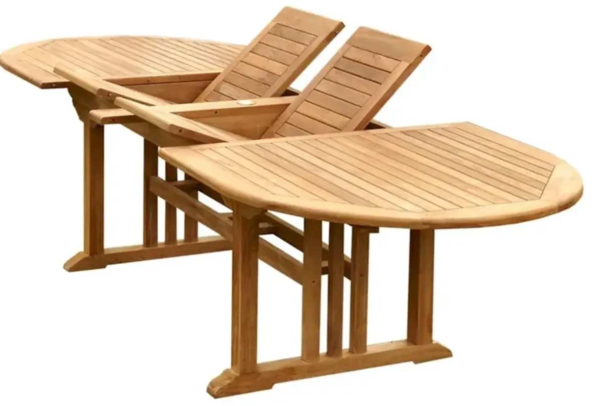 Sahara Oval Outdoor Double Extension Dining Table, Natural