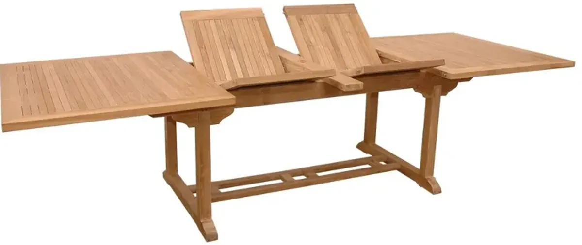 Valencia Outdoor Extension Dining Table, Natural Teak