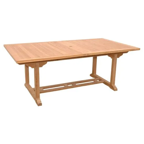 Valencia Outdoor Extension Dining Table - Natural Teak