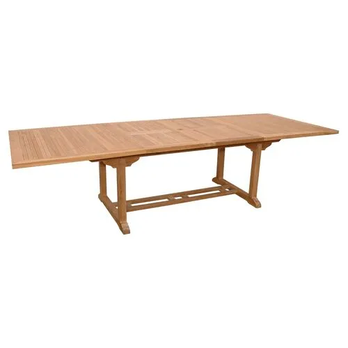 Valencia Outdoor Extension Dining Table - Natural Teak