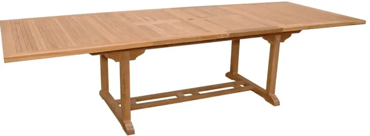 Valencia Outdoor Extension Dining Table, Natural Teak