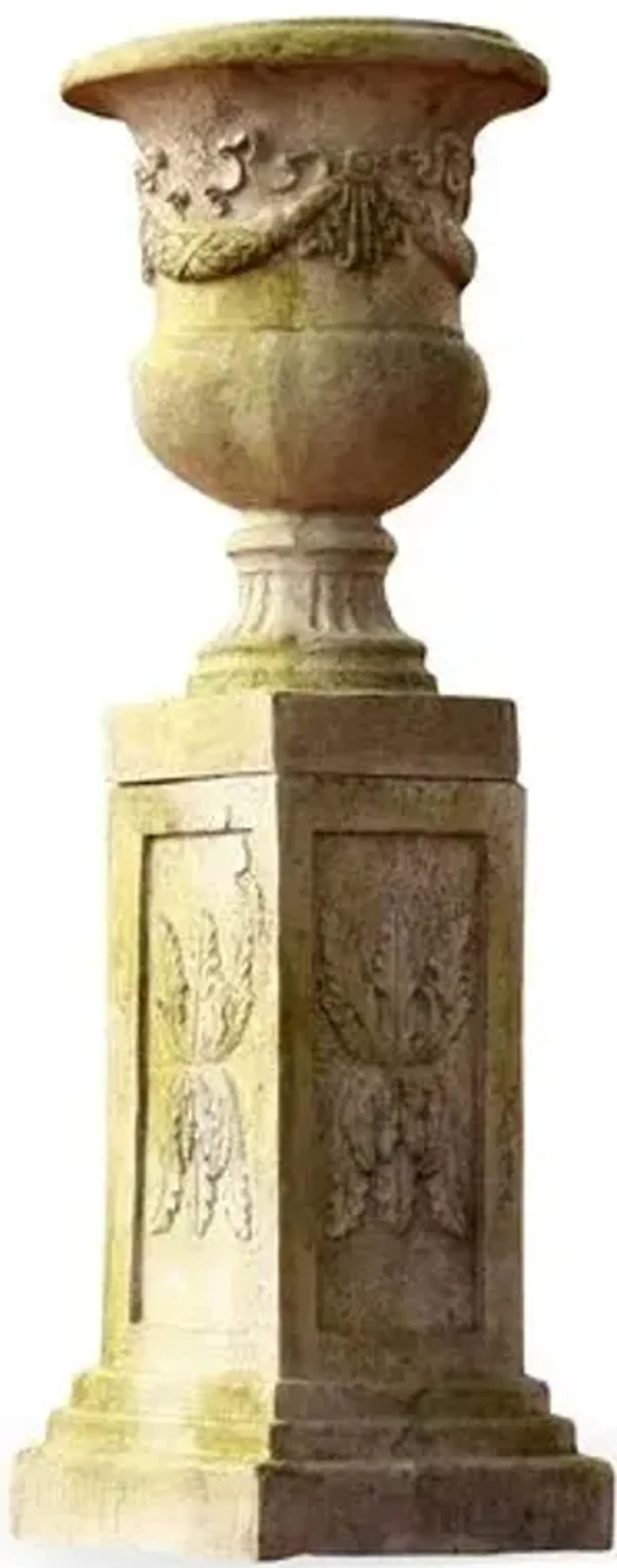 24" Giardino Outdoor Urn - White Moss - Beige