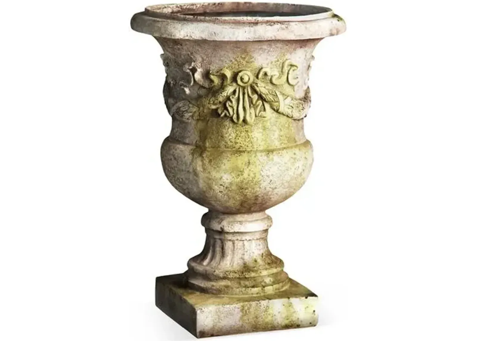 24" Giardino Outdoor Urn - White Moss - Beige