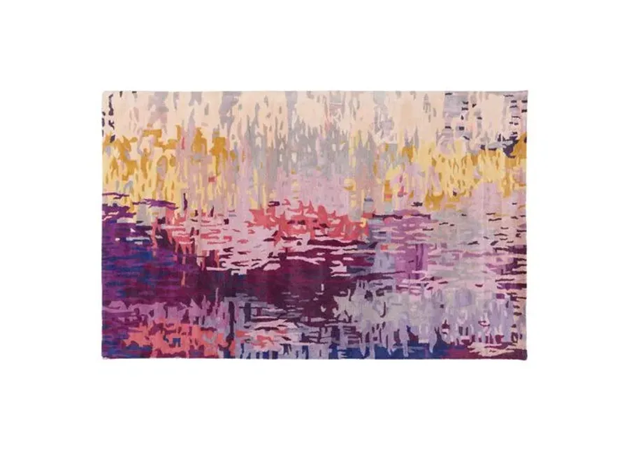 Petra Rug - Yellow/Violet - Gray - Gray