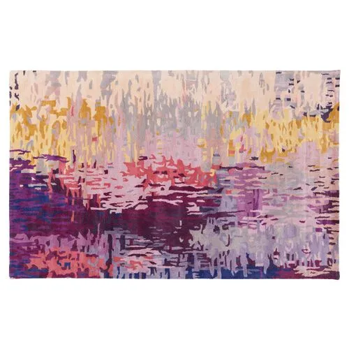 Petra Rug - Yellow/Violet - Gray - Gray