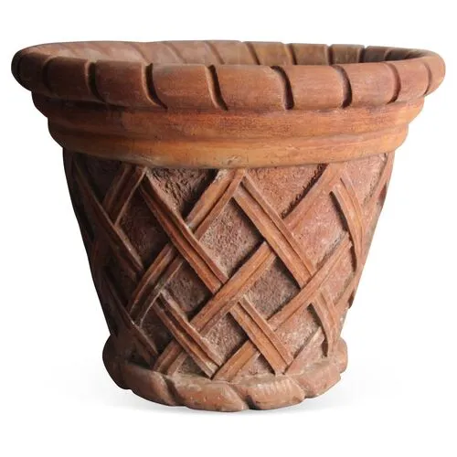 16" Outdoor Basket Weave - Sandstone - Brown