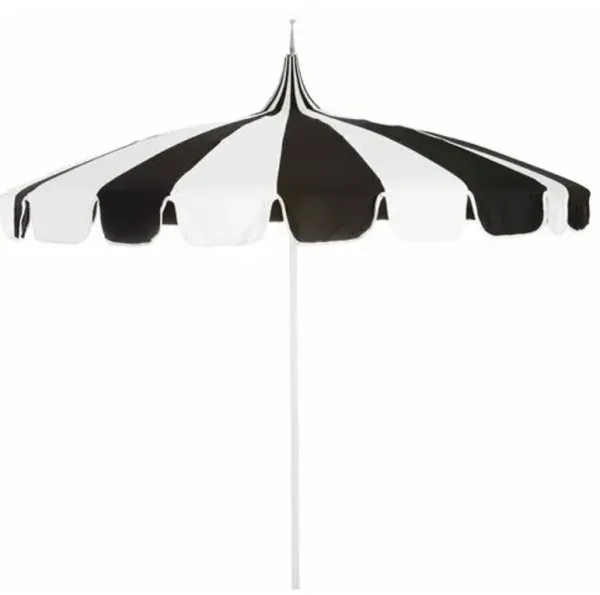 Aya Pagoda Two-Tone Patio Umbrella - Sunbrella - Black