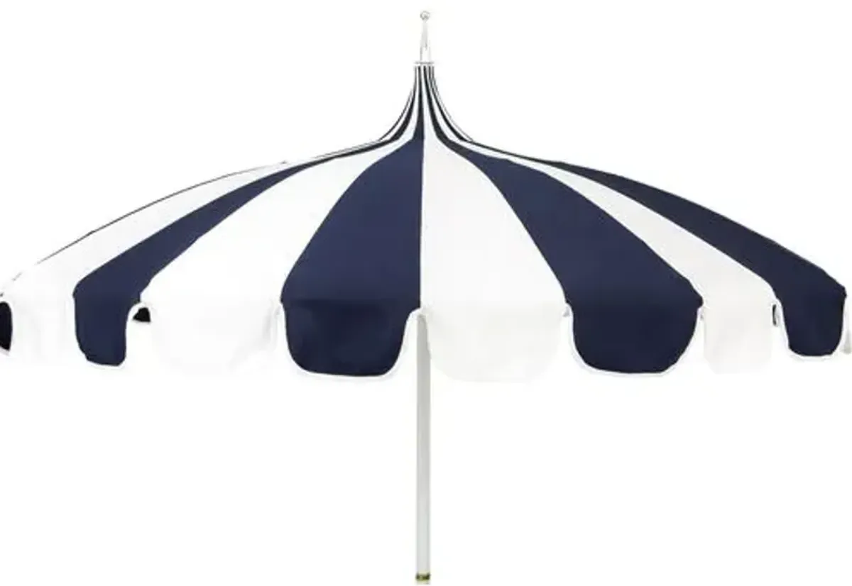 Pagoda Patio Umbrella - Navy/White - Blue