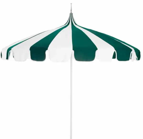 Aya Pagoda Two-Tone Patio Umbrella - Sunbrella - Green