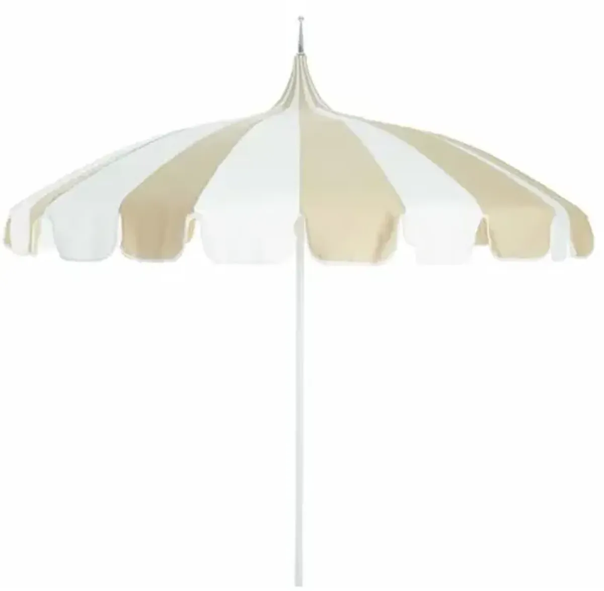 Aya Pagoda Two-Tone Patio Umbrella - Sunbrella - Beige