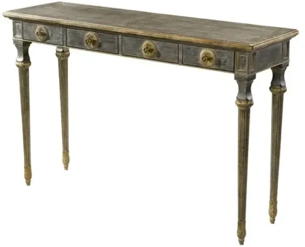 English 54" Epitome Console - Smoke/Gold - Theodore Alexander - Gray