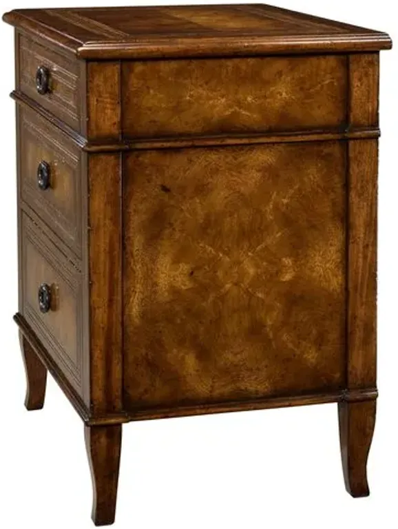 Brooksby 27" 3-Drawer Nightstand - Brown - Theodore Alexander