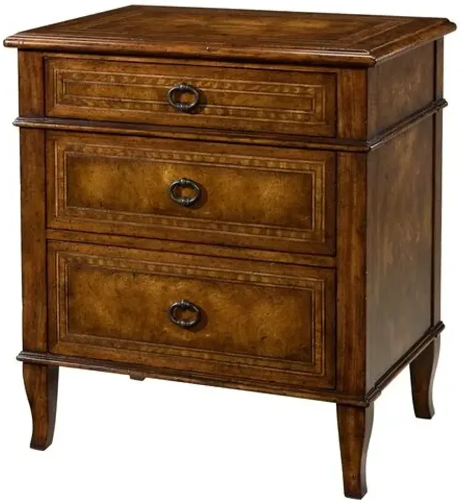 Brooksby 27" 3-Drawer Nightstand - Brown - Theodore Alexander