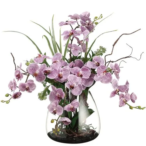 25" Phalaenopsis in Vase - Faux - Pink