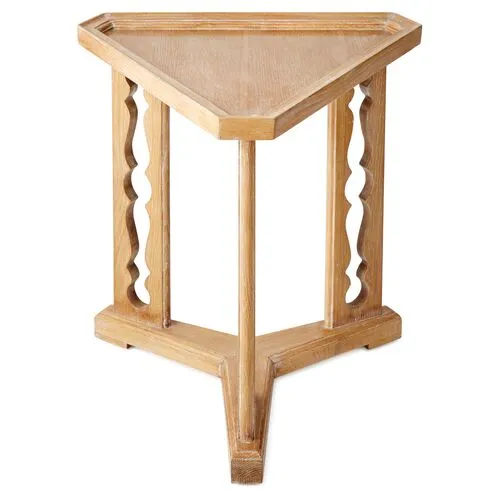 Porter 20" Triangular Side Table - Oak - Bunny Williams Home - Beige