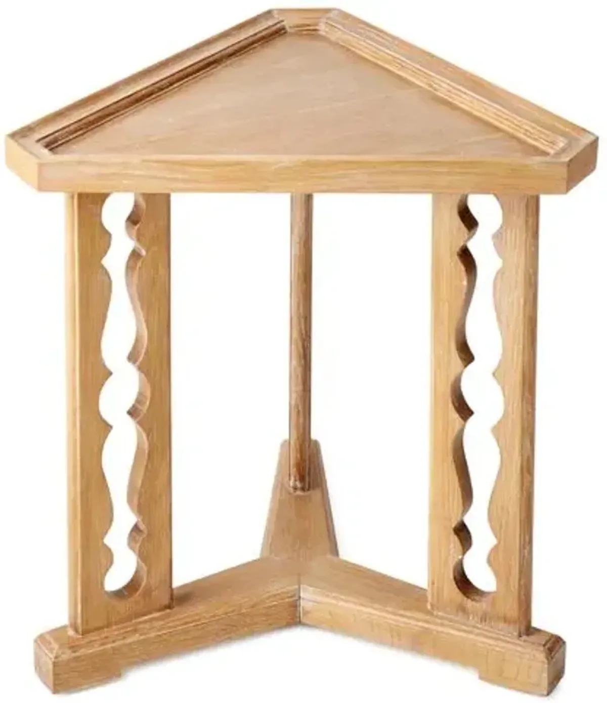 Porter 20" Triangular Side Table - Oak - Bunny Williams Home - Beige