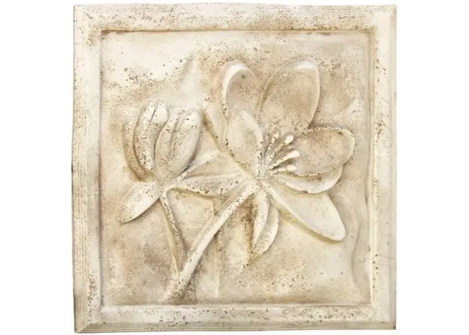 22" Lotus Plaque - Cathedral White - Beige