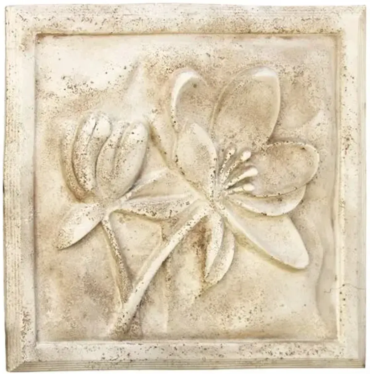 22" Lotus Plaque - Cathedral White - Beige