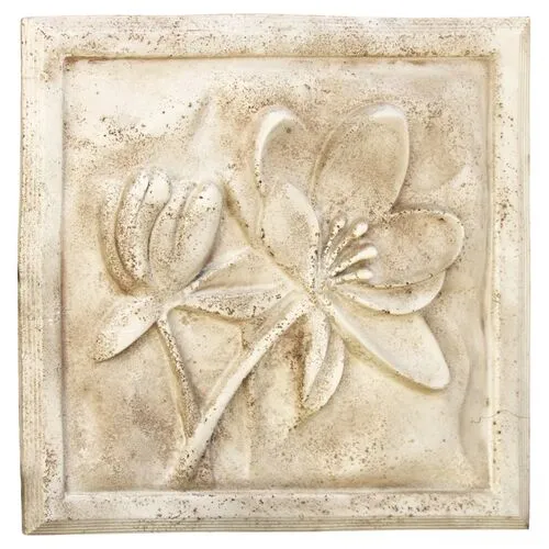 22" Lotus Plaque - Cathedral White - Beige