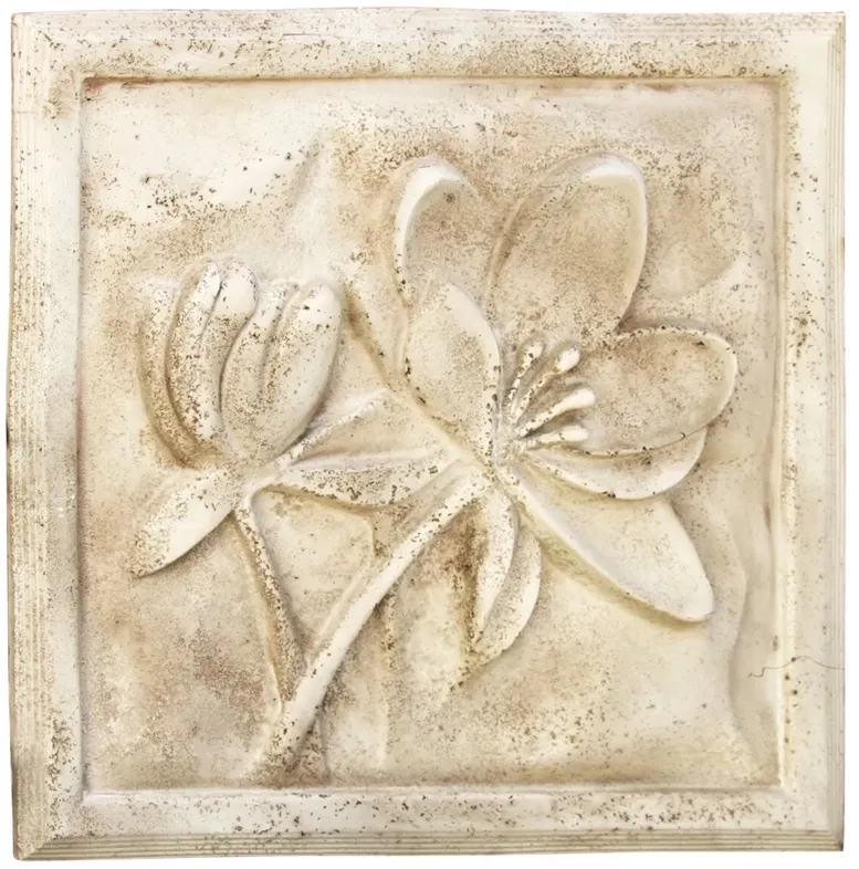 22" Lotus Plaque, Cathedral White