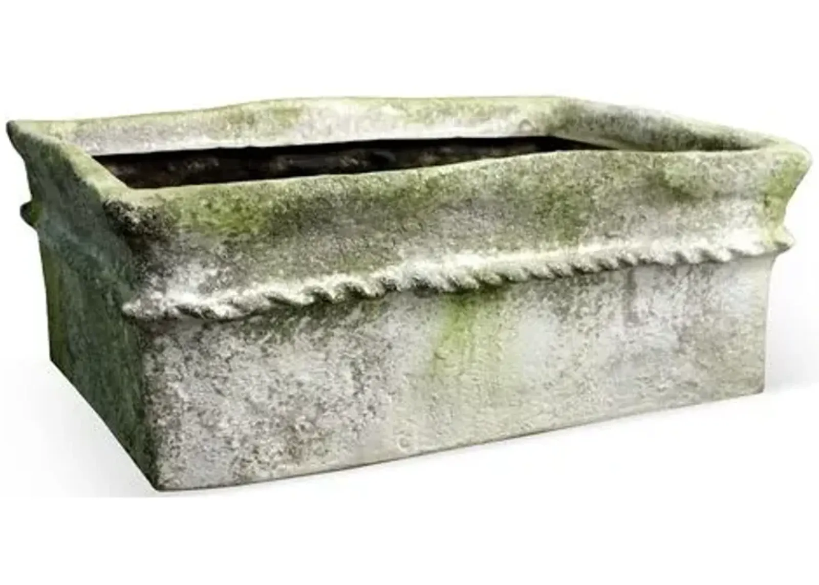 23" Gema Outdoor Planter - White Moss - Beige - 23" x 18" x 8"