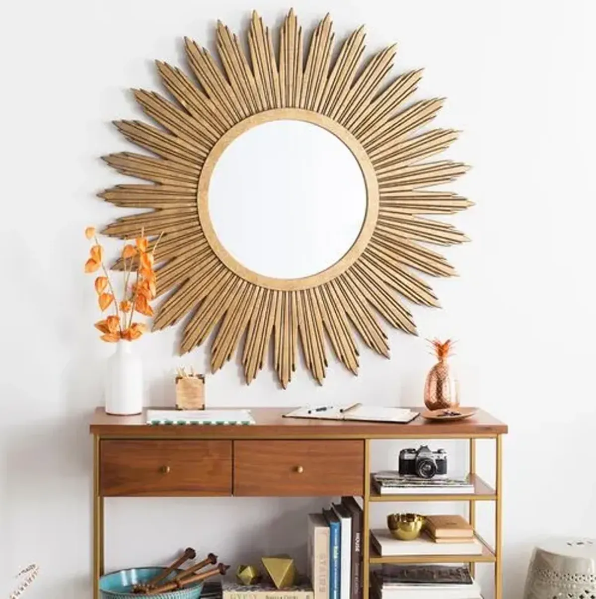 Sylvia Starburst Oversized Wall Mirror - Gold