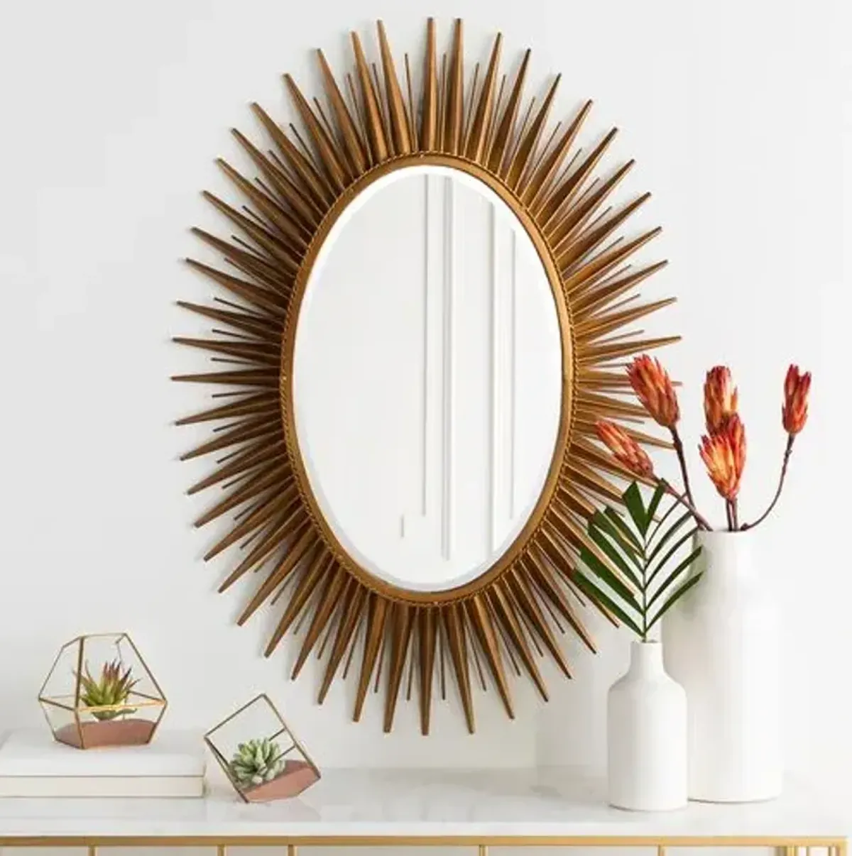 Oval Starburst Wall Mirror