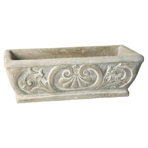 30" Fleur-de-Lis Outdoor Planter - Gray - 30" x 14" x 10"