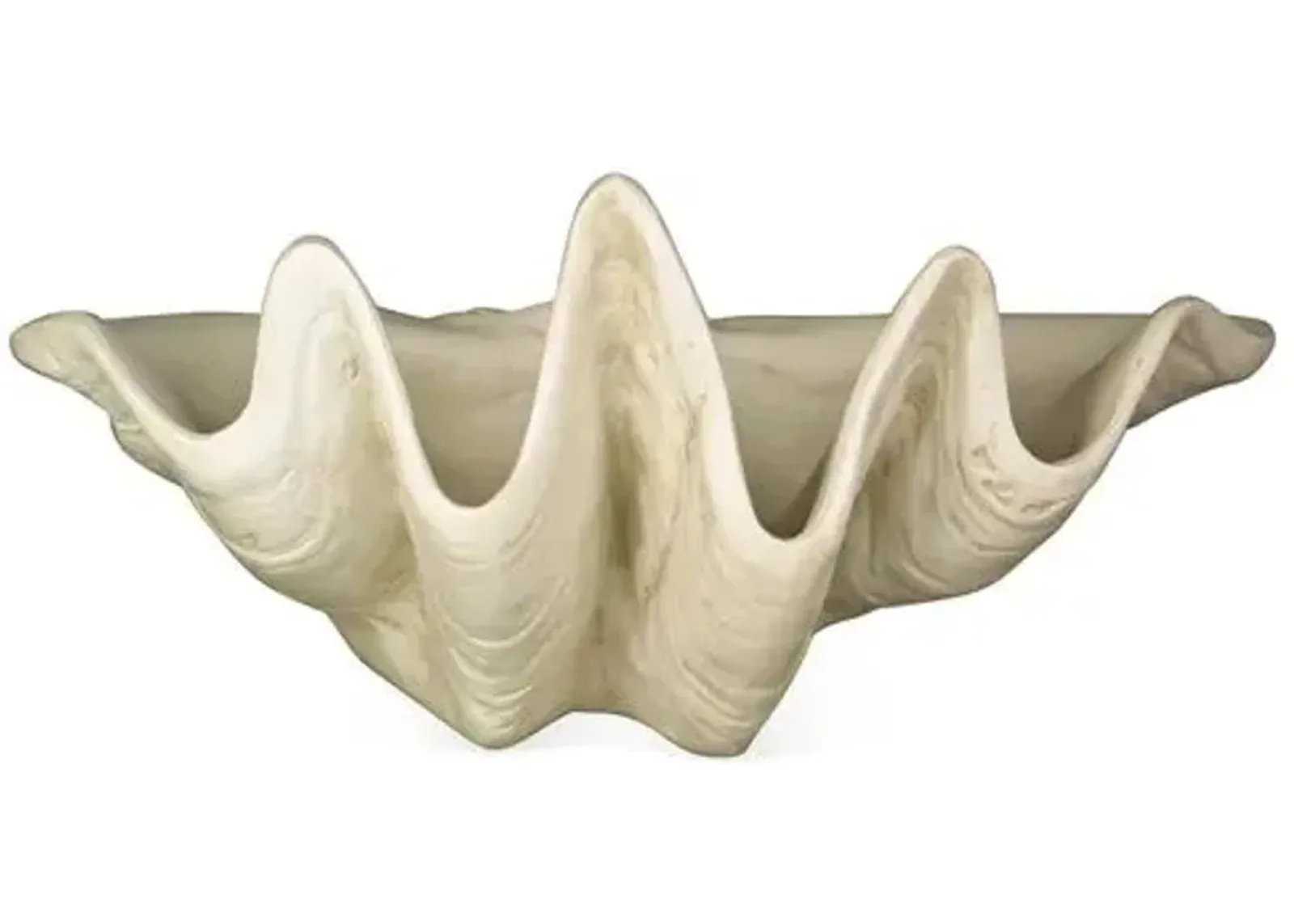 48" Giant Clam - Antiqued Stone - Beige